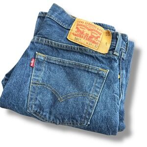 Levi Strauss 501‎ Mens Jeans W34 L32 (30x29) Blue Button Fly Classic Fit Denim